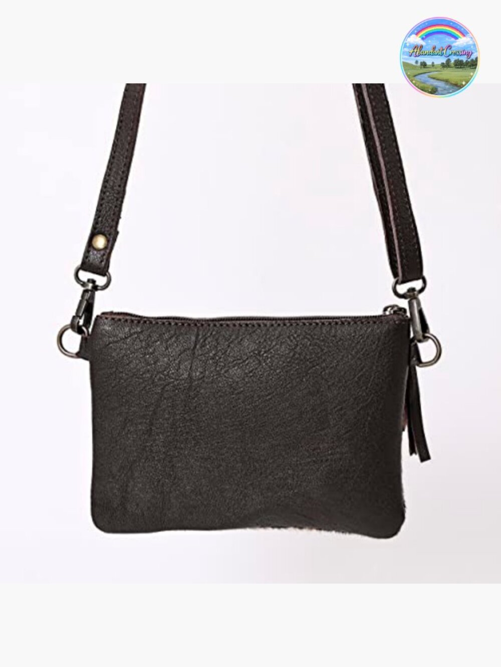 Natural Cowhide Leather Shoulder Bag Crossbody with Adjustable Strap - Picture 6 of 7